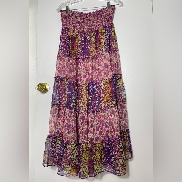 Chaudry Kc Dresses & Skirts - Chaudry KC Bohemian Floral Maxi Skirt multicolor elastic waist Size XS/S NWT